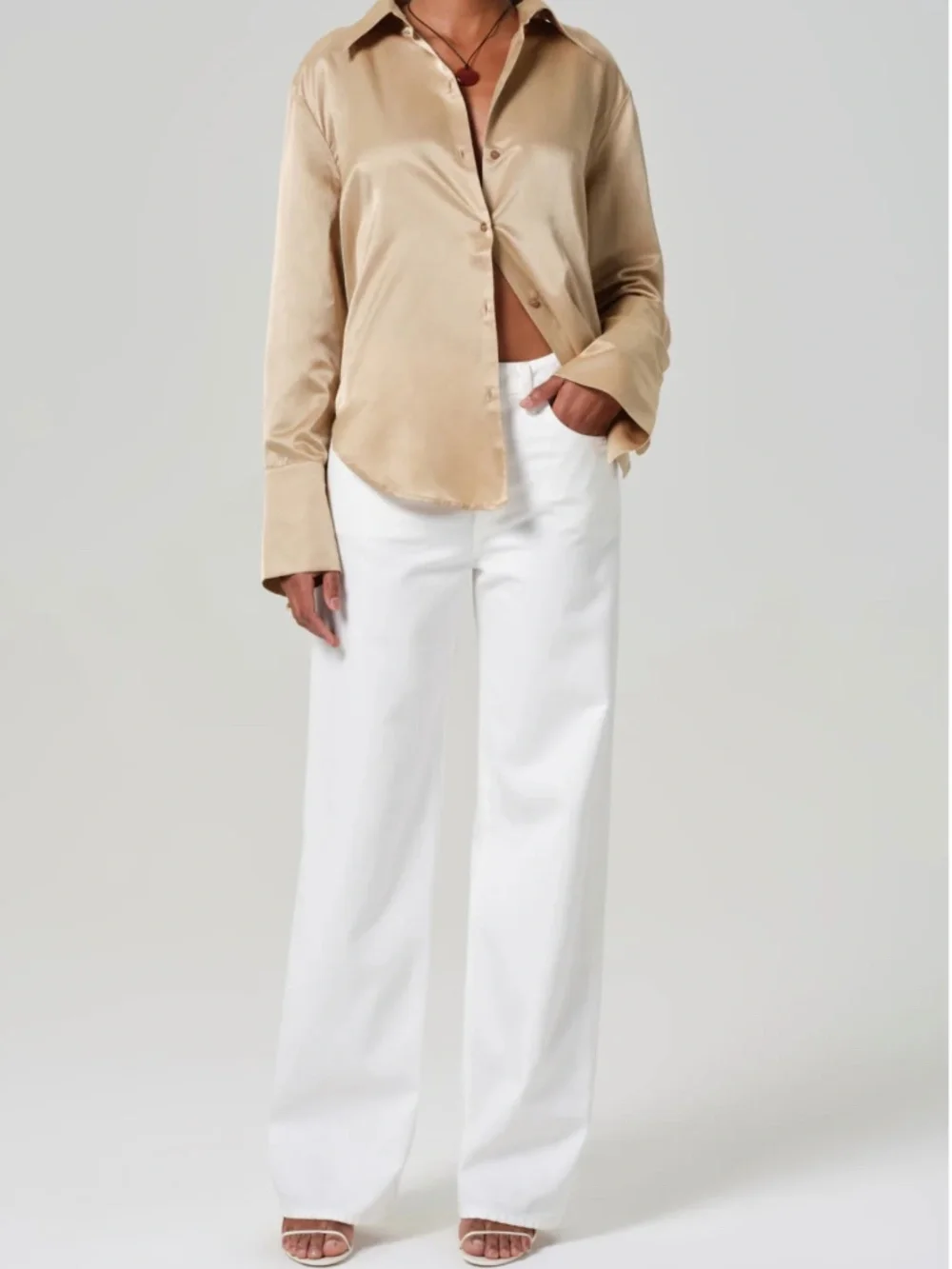 Annina High Rise Wide Leg ~ Soft White